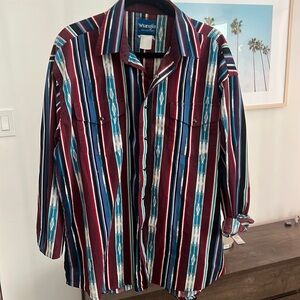 Wrangler Vintage Multi Colored Button Down- L